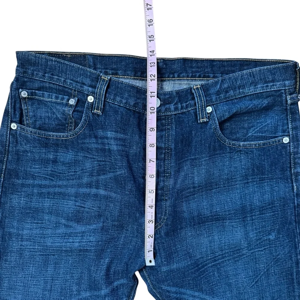 Levi's 501 100% Cotton Button Fly Straight Jeans‎ Dark Blue 36 x 34